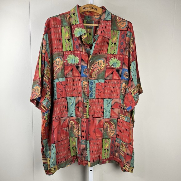 Haupt Other - Haupt Hawaiian Shirt Mens XXL Paisley Floral Allover Print Short‎ Sleeve 90s